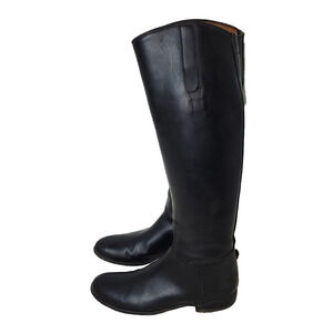 E Vogul Inc Boots Shoes Womens Black Leather Knee High Black Riding Equestrian